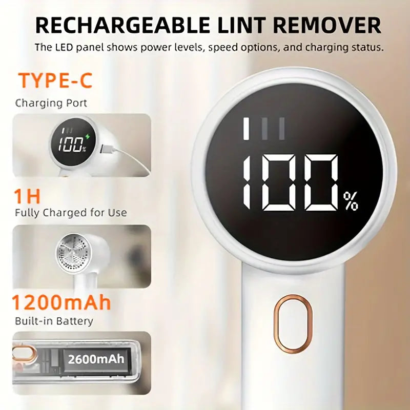 Rechargeable Lint Remover - USB Type-C Charging